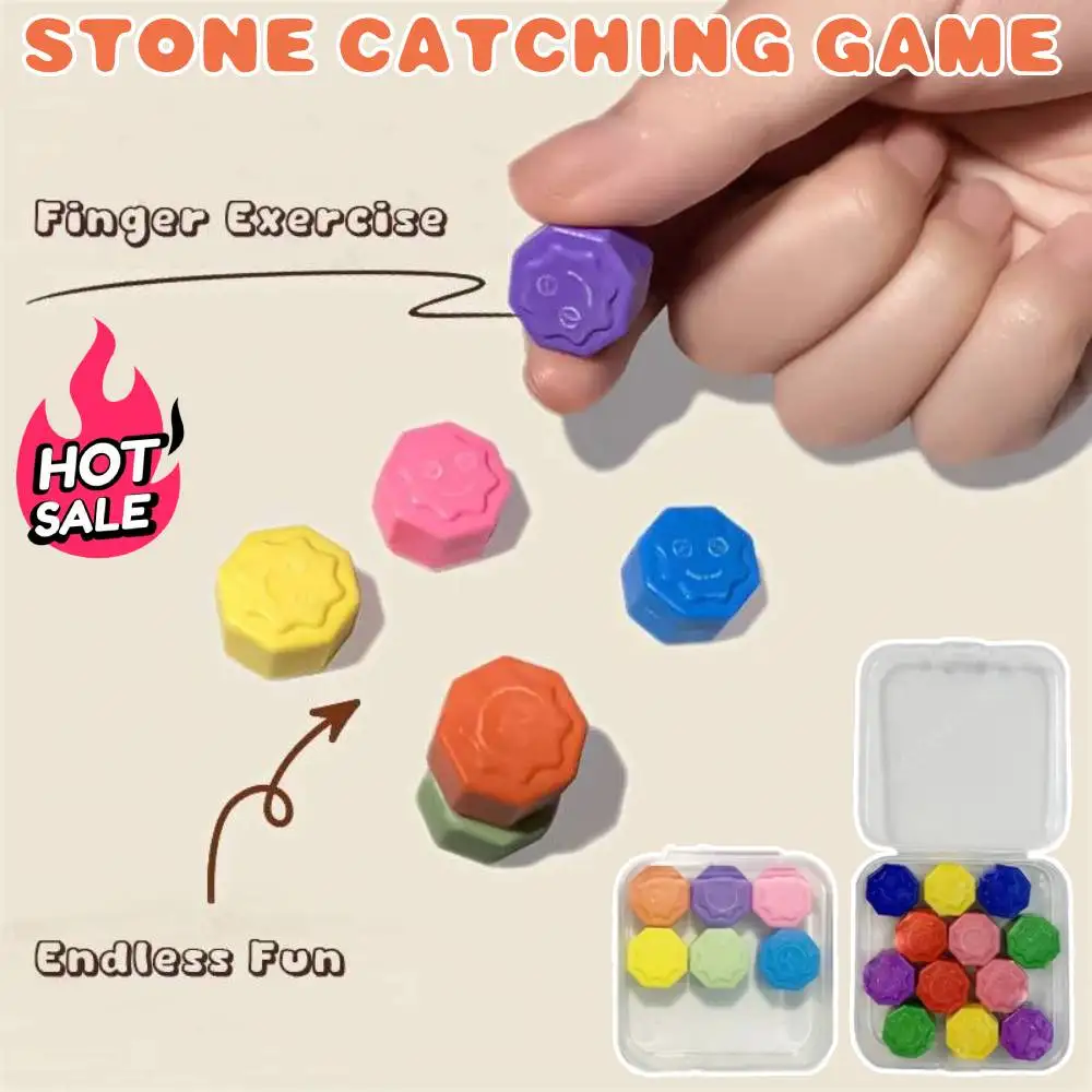 한국 전통 놀이 게임 스트레스 해소 공 기 한국 게임, 눈 손가락 운동용 다채로운 돌 잡기 장난감, 1-5 박스, 6 개, 12 개