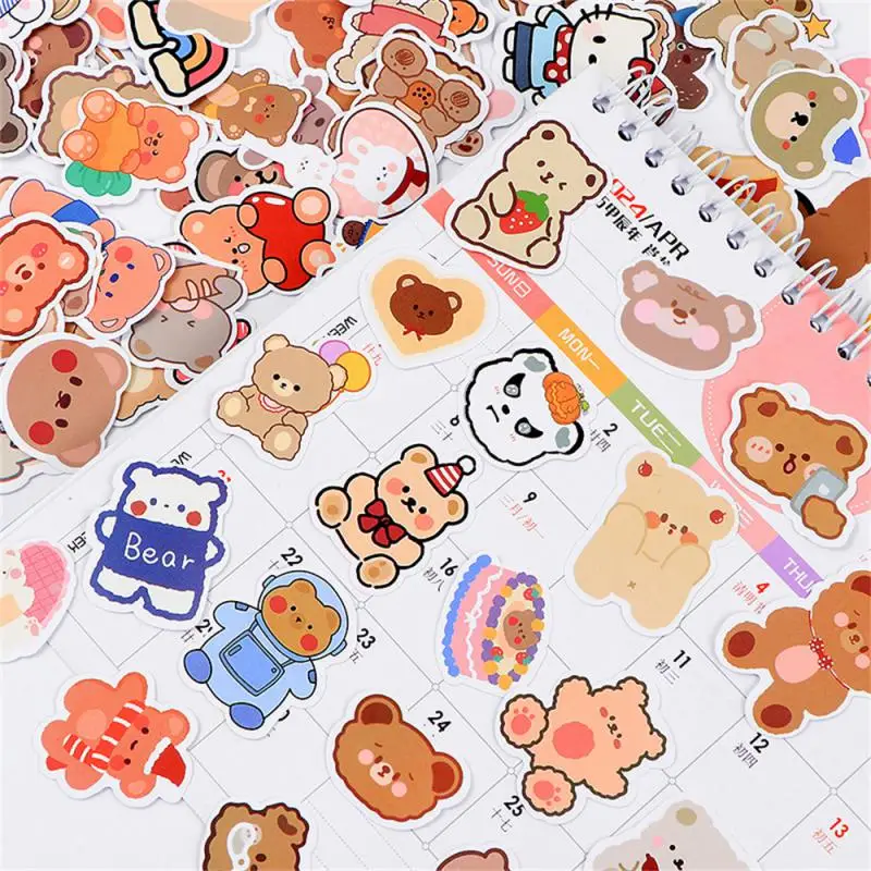 100pcs Cute Bear Animals Cartoon Graffiti Stickers DIY Phone Guitar Laptop Notebook Suitcase Cup Waterproof Sticker Kids Toy