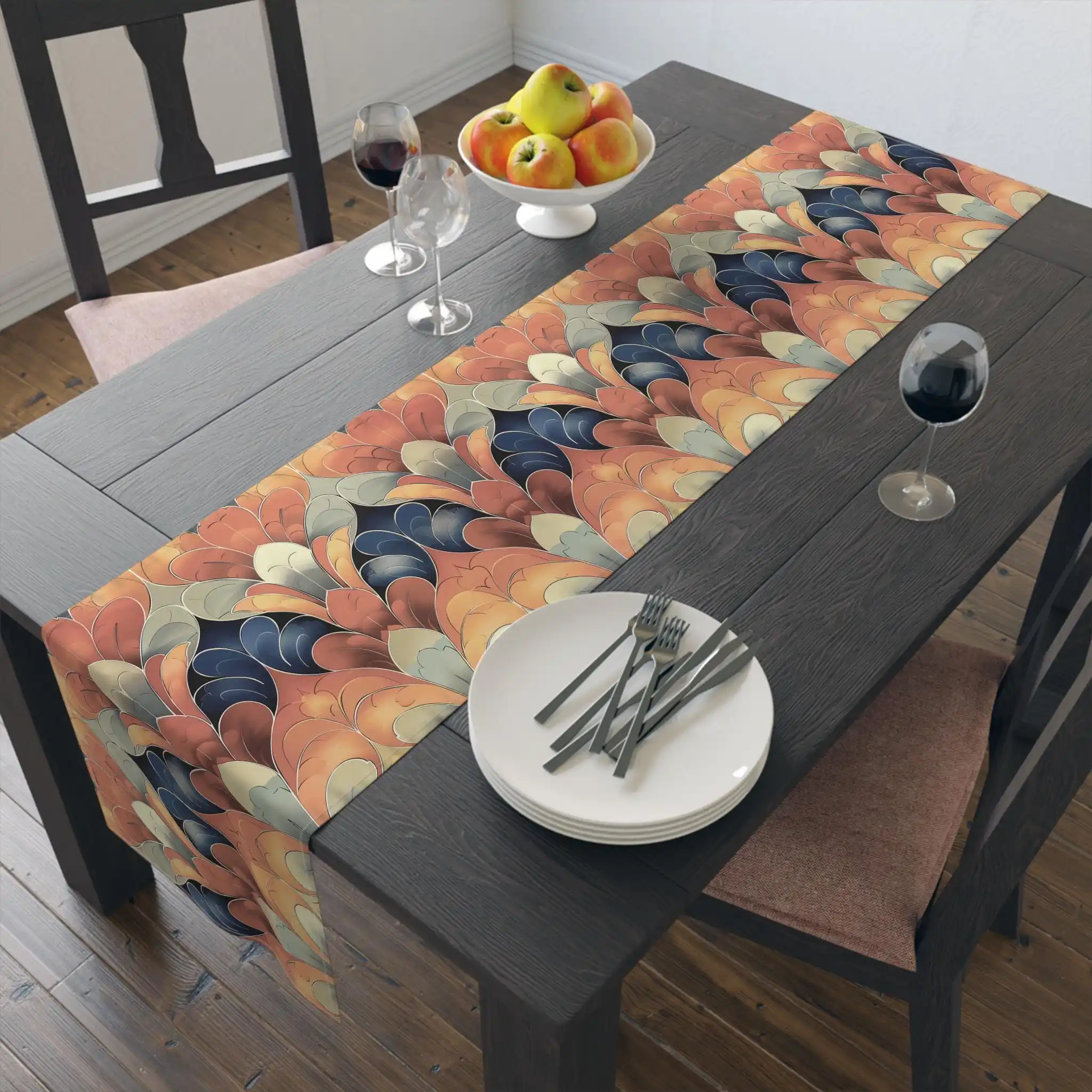 Moroccan Table Runner, Boho Chic Geometric Tribal Ethnic Kitchen Dining Room Scarf, Everyday Celebration Wedding Party Decor