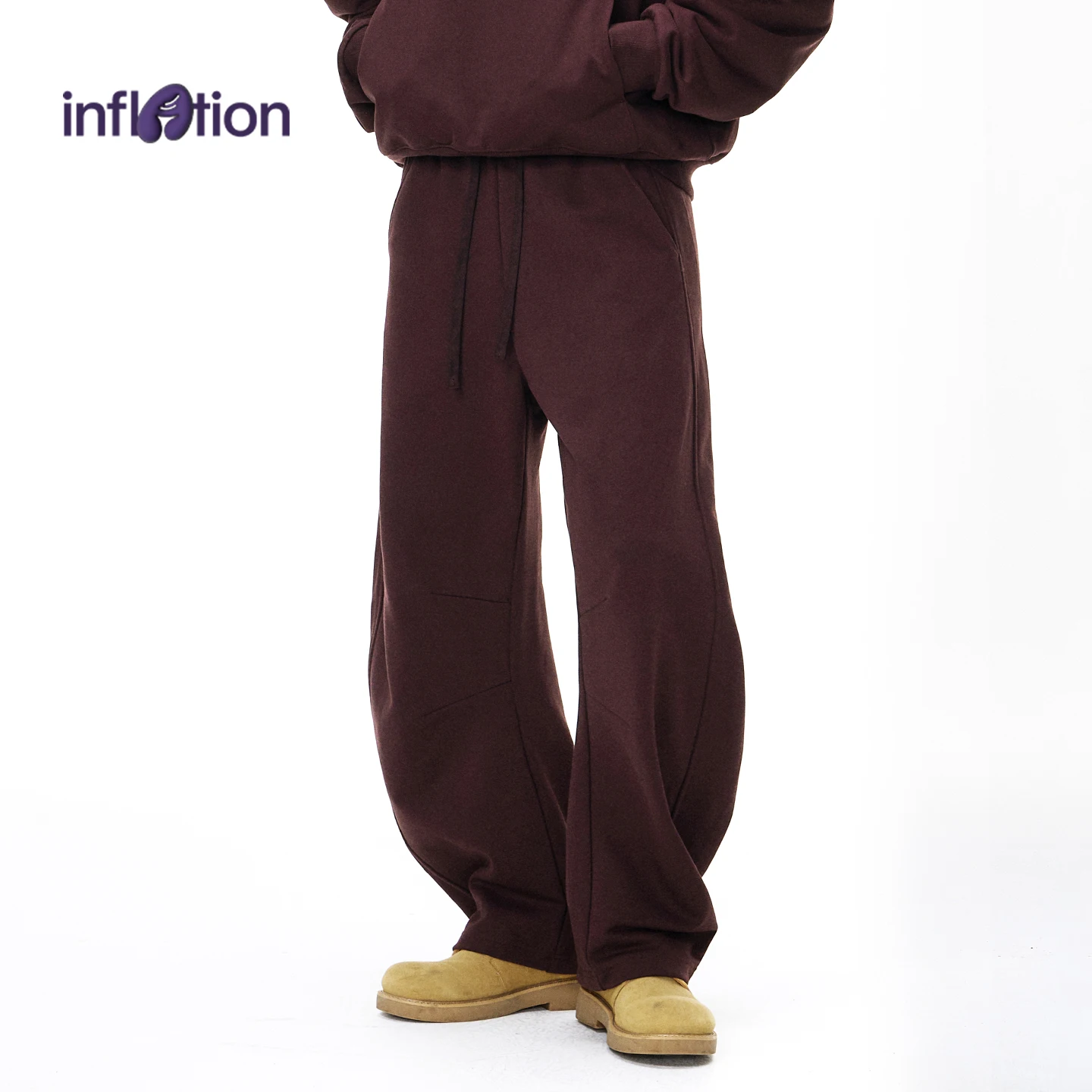 

INFLATION 2025 Autumn Men's Dragon Scale Sweatpants 380GSM American Wide Leg Joggers Sporty Streetwear Trousers