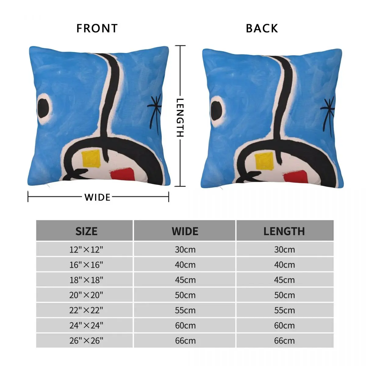 Joan Miro On Blue With Circle Pillowcase Polyester Linen Velvet Printed Zip Decor Pillow Case Sofa Seater Cushion Cover