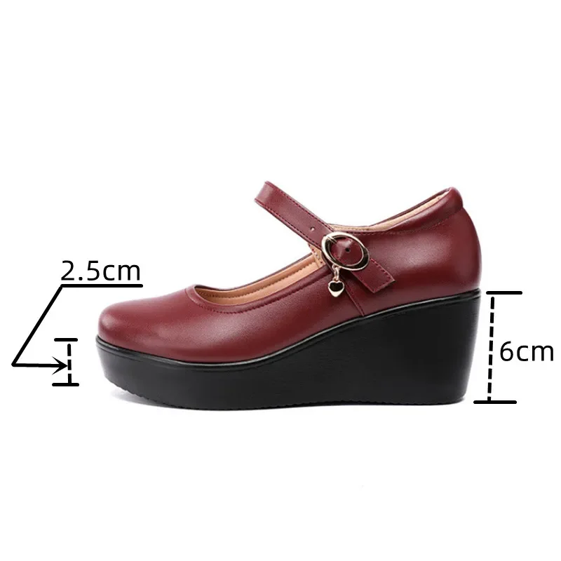 Small Size 32 33 34 Ankle Buckle Platform Shoes Medium Heels Office Dance Shoe 2024 Spring Fall Wedges Pumps Women