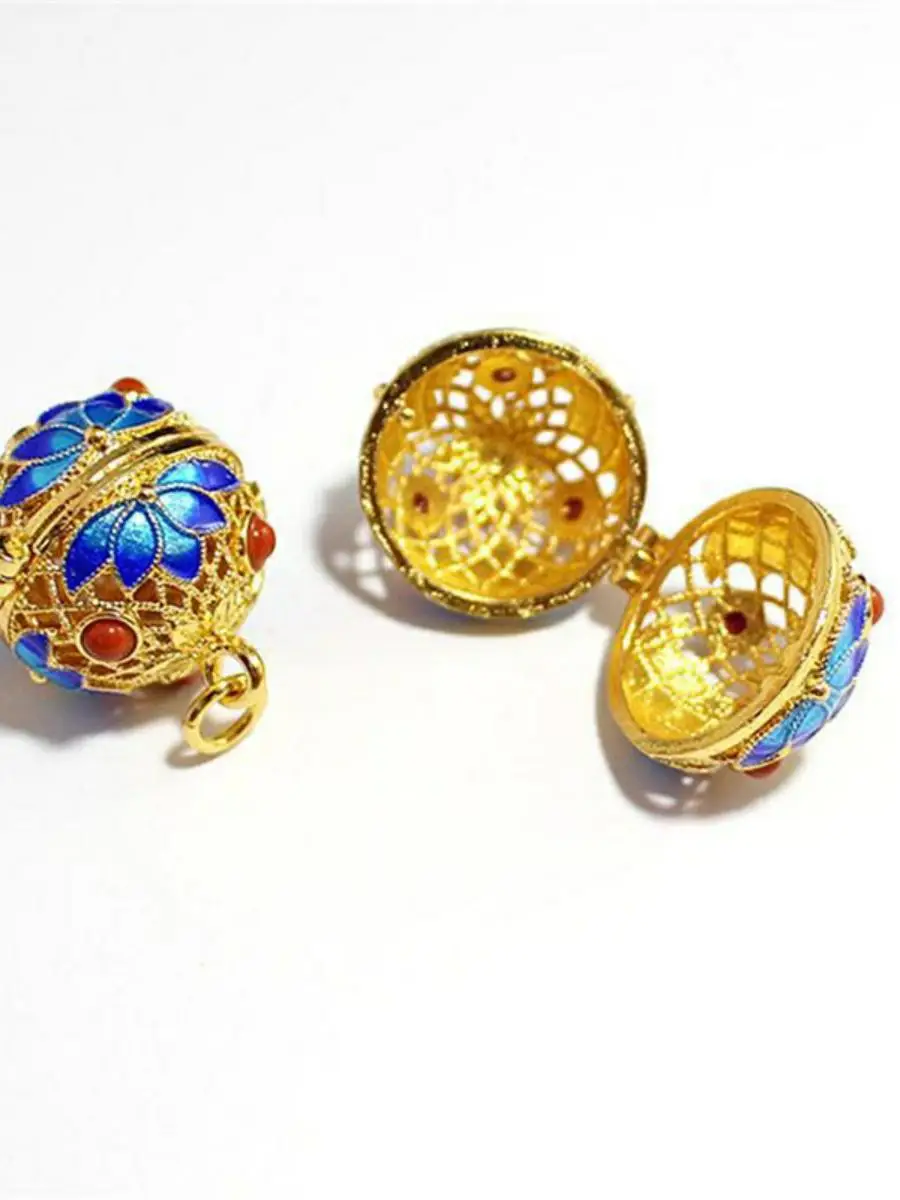 

DIY-набор: Модное украшение - кулон-подвеска в виде колокольчика, имитация жемчуга, металлический лотос с ажурным узором, в стиле Ханьфу.