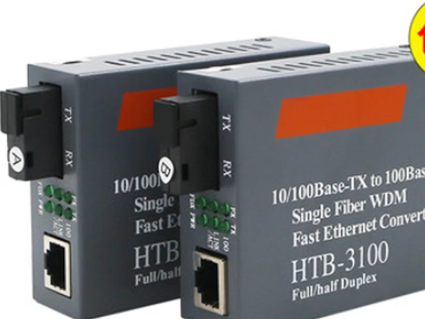 1 optical and 1 electrical fiber optic transceiver set, one pair of 100 Mbps single mode single fiber SC ports, 25KM