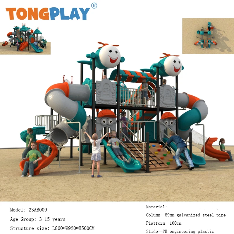 Jeu de Tong d'usine en plastique pour enfants, grand espace, série de château, parc pour enfants, équipement de toboggan à gazon, aire de jeux extérieure pour enfants, vente directe, nouveau