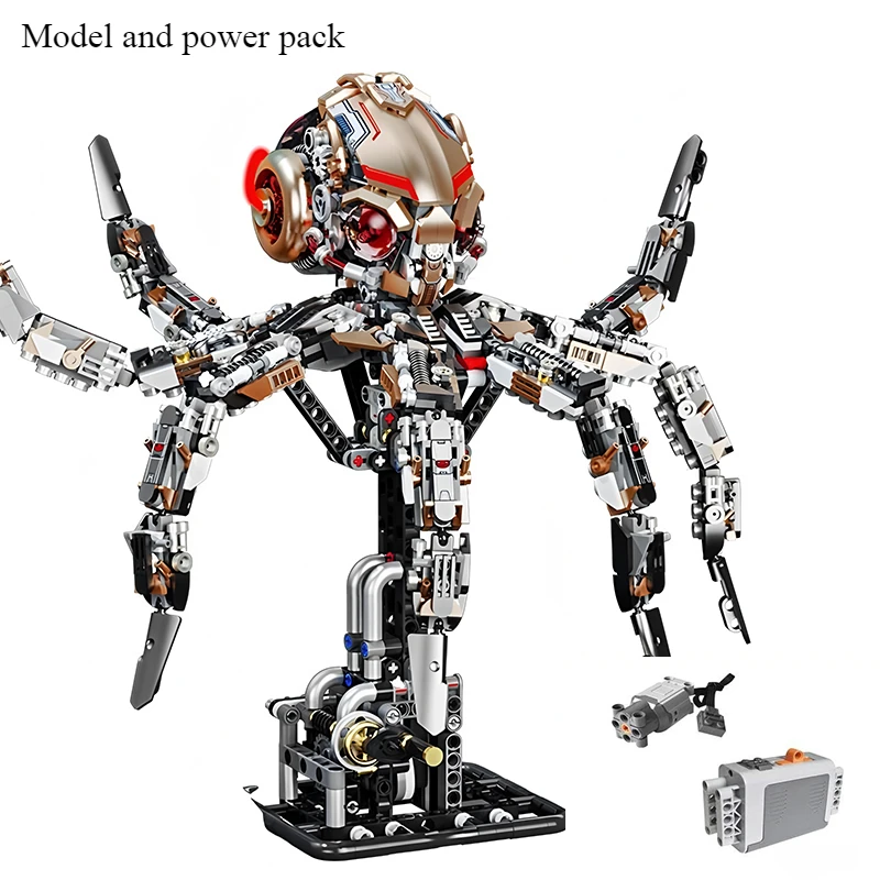 

1768 pcs octopus building block model children mechanical science building block educational toy birthday DIY gift new produc