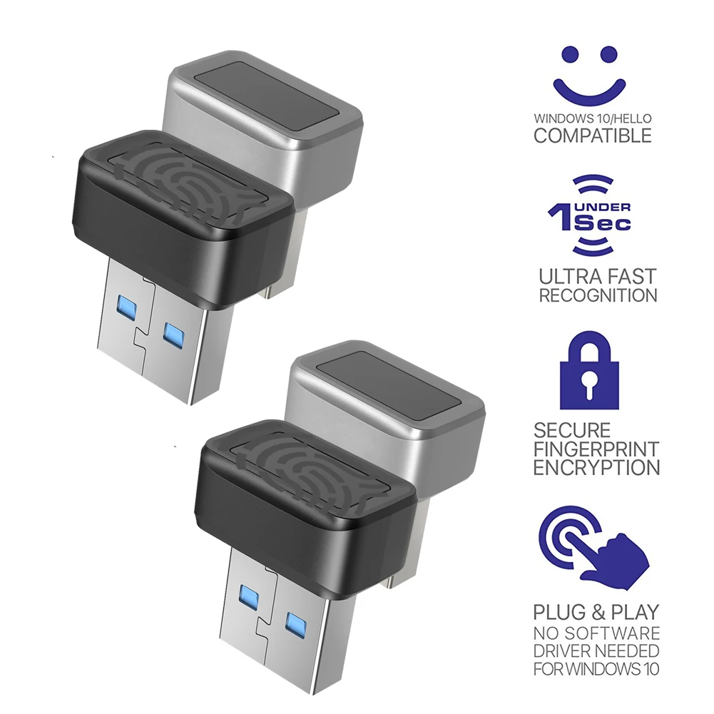

USB-модуль для считывания отпечатков пальцев для Windows 10 11 Hello, биометрический сканер навесной замок для ноутбуков, ПК, блокировка по отпечатку пальца, модуль 1/2 шт.