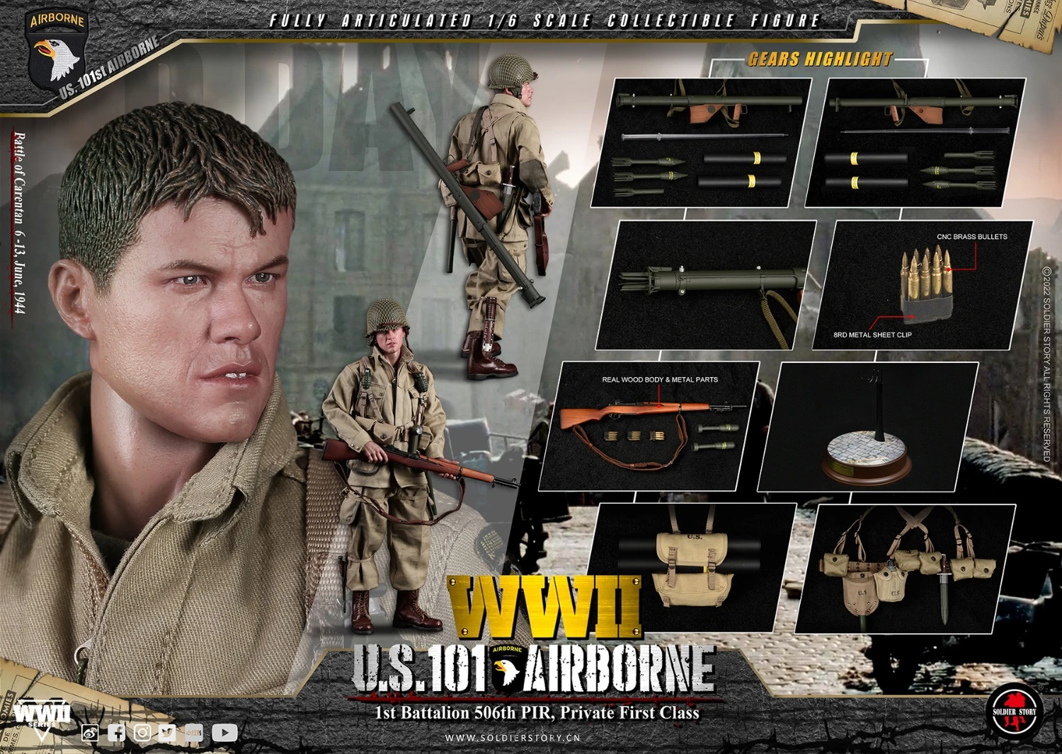 SS-126 Soldier Story 1/6th Scale  U.S. 101st AirborneDIV. 1st Battalion 506th PIR, Private First Class Collectible Action Figure