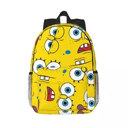 Bob Esponja Padrão School Bag, leve impressão mochila, novo, elegante, 15 Polegada