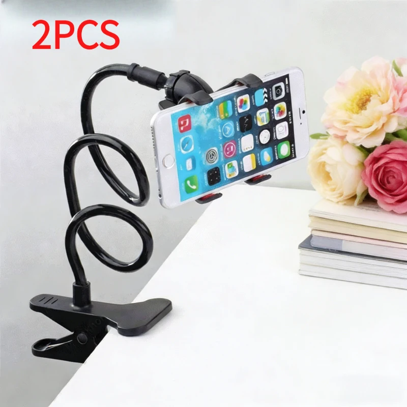 

2PCS Universal Mobile Phone Bracket Clamp Bedside Desktop Long Arm Lazy Stand Holder Flexible Support For iPhone Xiaomi Huawei S