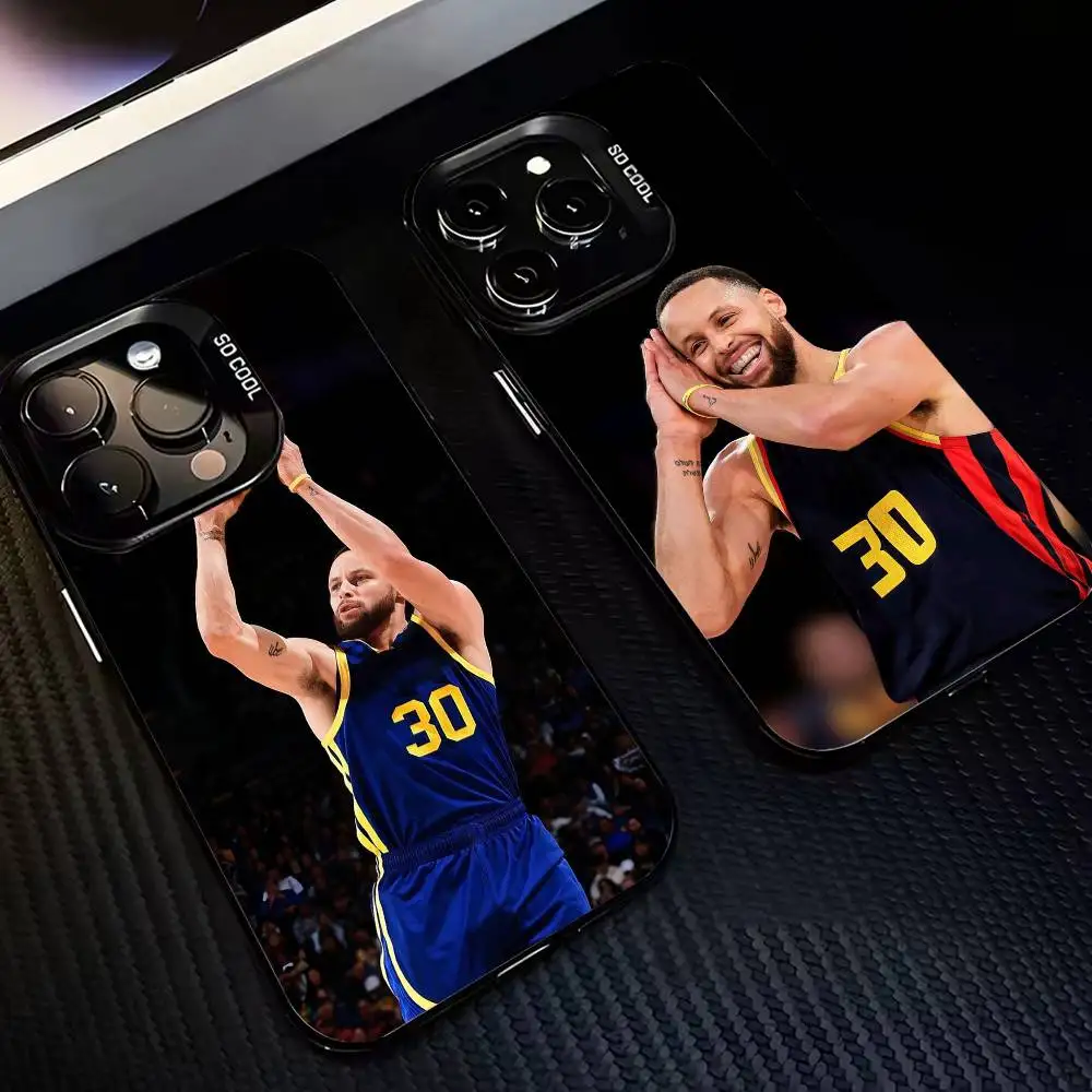 

B-Basket-ball S-Stephen C-Curry-es Phone Case For iPhone 17,16,15,14,13,12,11 Plus,Pro Max,XS,Colored Silver Plated Inside Cover