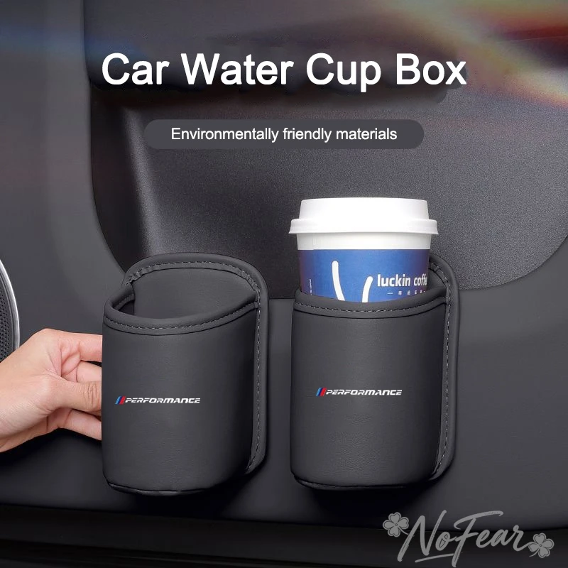 For BMW Performaance X1 X3 X4 X5 E46 E90 F20 E60 E39 F10 M1 M3 M5 M6 E87 Leather Car Door Side Cup Holder Drink Storage Box