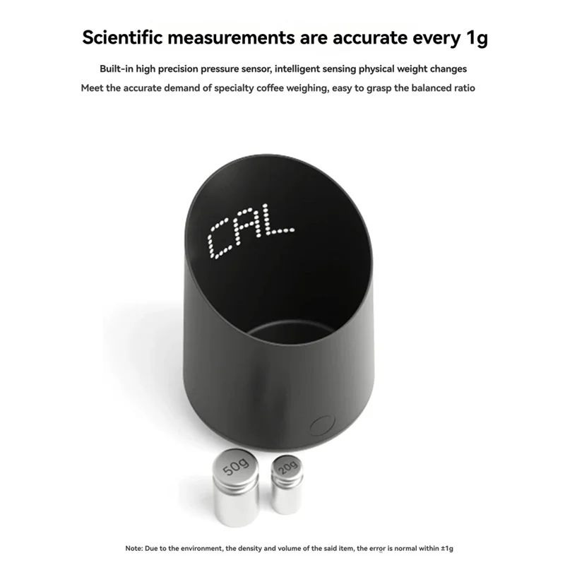 A09G-Skala Kopi Elektronik dengan Cangkir Penimbangan Tahan Air untuk Espresso, Tuang, Kopi Tetes Cangkir Dosis Skala Kopi Digital