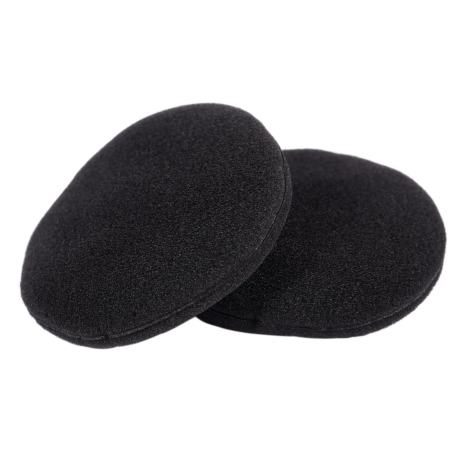 ヘッドフォン用フォームイヤーパッドカバー、ブラック、50mm、2個入りパック