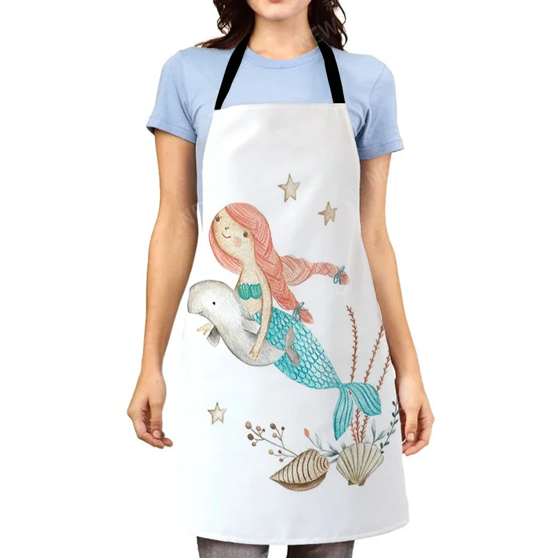 nordic Aesthetic Women kitchen apron kids original Children Waterproof girl princess waiter work apron oil proof boho plant