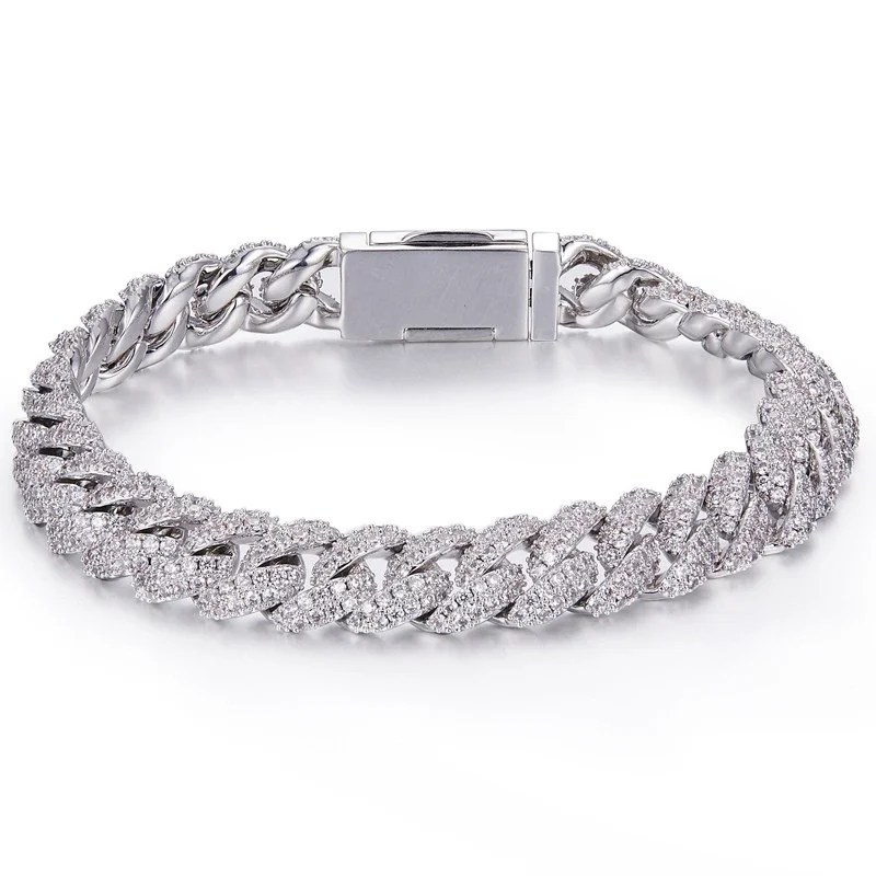 FCGJHW All Moissanite Cuban Hip Hop Bracelet for Men 6mm 8mm Full Diamond with GRA S925 Sterling Silver Teen Girls Chain 2026