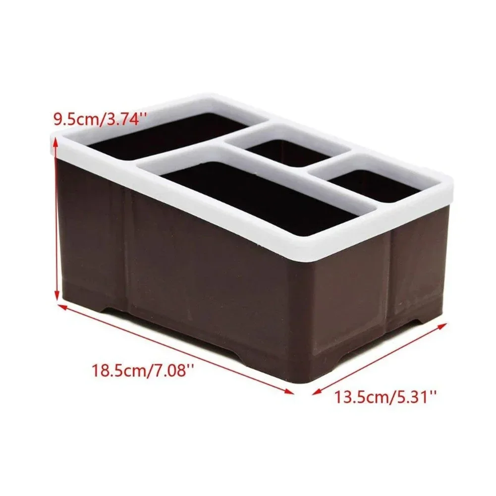 Suporte de Controle Remoto, Telefone e TV Organizer, Stand Shelf Rack, Desk Storage Box, Escova Cosméticos, 4 Compartimentos