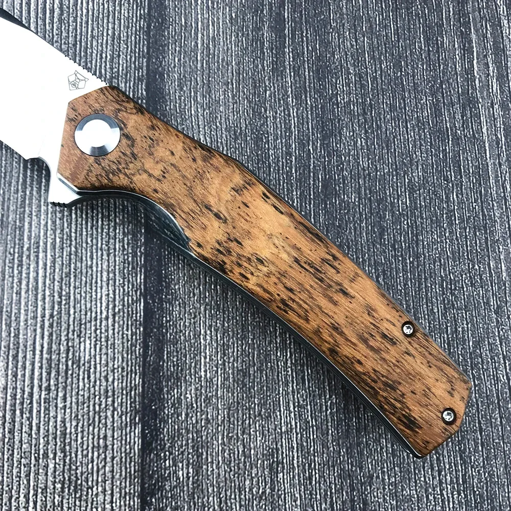 Quality Russian Style Outdoor Survival Flipper Folding Pocket Knife D2 Blade Wooden Handle Hunting Camping Knives Tactical Tool