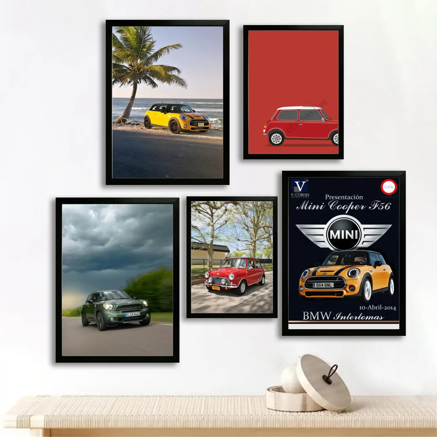 mini cooper Canvas Art Poster and Wall Art, Picture Print, Modern Family Bedroom Decor, Posters,Decorative painting