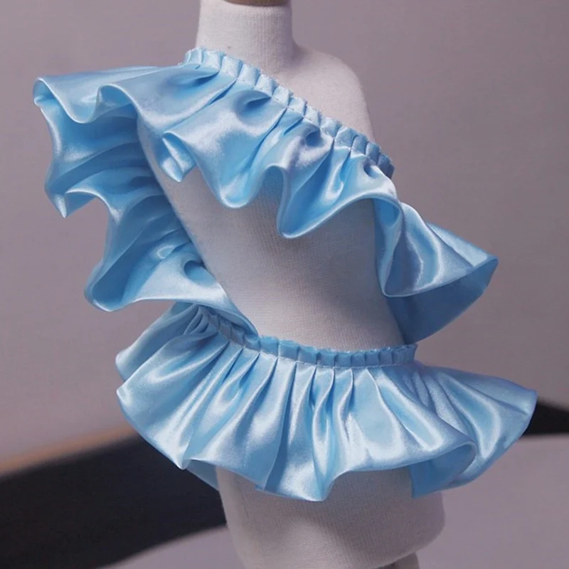 

Двухслойный атласный морщинистый платок шириной 10 метров 5,5 см, занавеска для домашнего текстиля, подушка, одеяло с краями, сложенное кружево