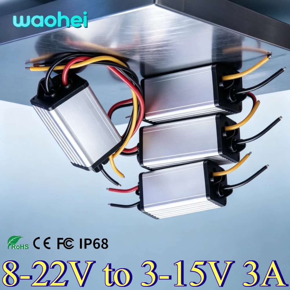 8-22V to 3-15V 3A DC Buck Converter Voltage Regulator Adjustable Output Power Supply Transformer Step-Down Volt Module CE RoHS