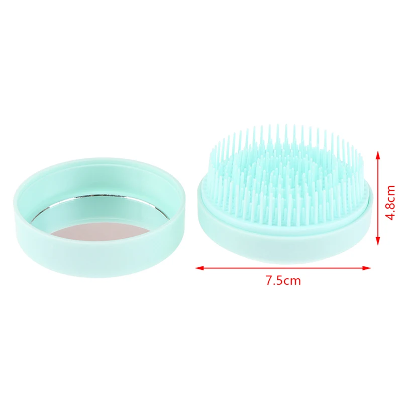 Portable Round Travel Massage Folding Comb Girl Hair Brush With Mirror Mini Pocket Mirror Styling Tools