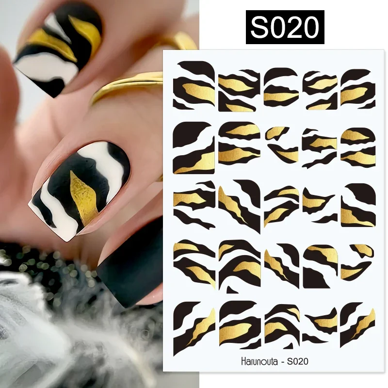 Fluorescence Geometry Line 3D Nail Stickers Reflective French Strip Paper Wraps Nail Art for Manicure