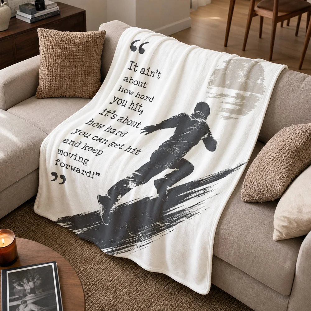 Inspirational Quote Throw Blanket for Couch Sofa Decor Gift Cozy Modern Graphic Motivational Wall Art Home Textiles for Living R