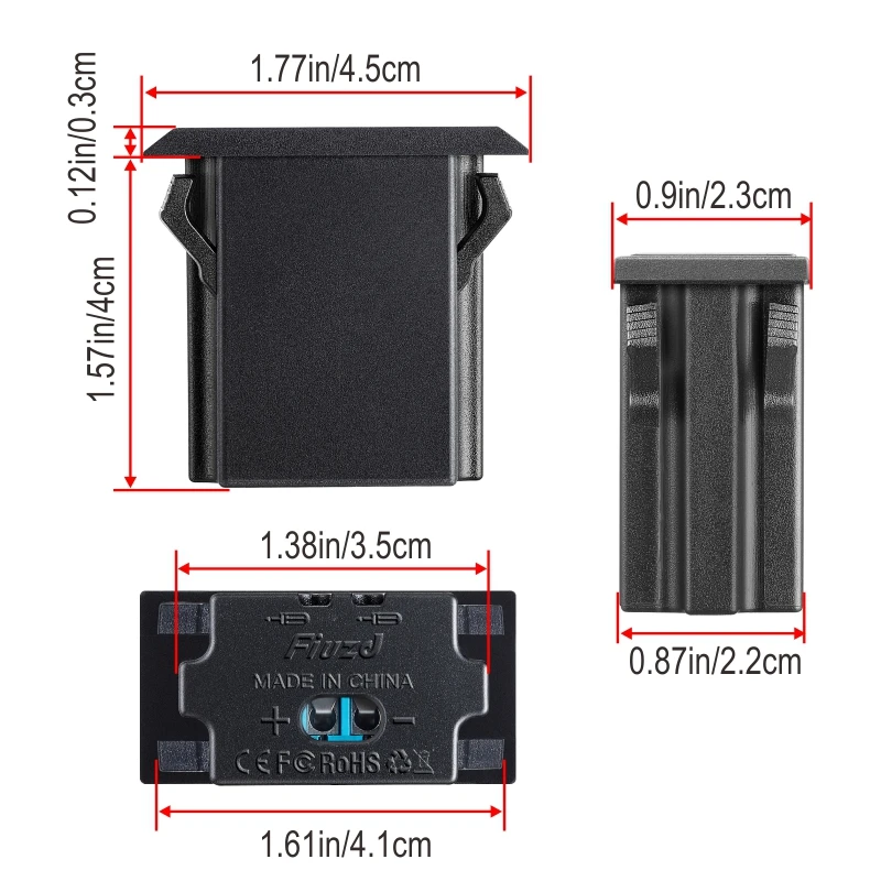 12V Dual USB Car Charger Socket QC3.0 and PD Fast Car Charger With Voltage Digital Display Intelligent Shunt Power Outlet