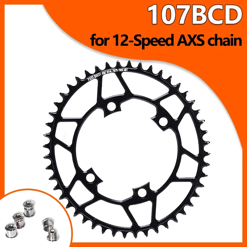 BCD 107 Chainring for SRAM RIVAL12S AXS Chain 36T 38T 40T 42T 44T 46T 48T 50T 52T 54T 56T 58T Oval Chainring Mtb Road Bike Chain