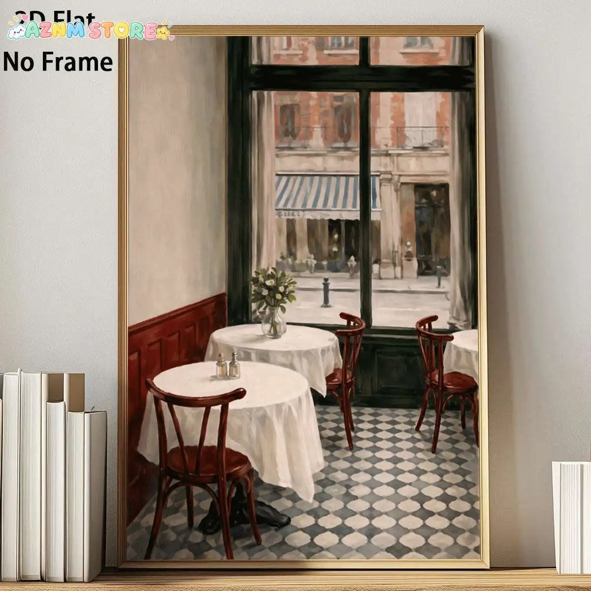2027, 1pc  Prints French Cafe Art Poster Classic Style Wall Decor Unframed Canvas Printing Home Decoration Suitable for Livin
