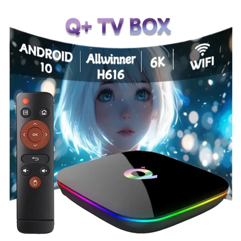Y43A-H616 For Google Assistant 2.4G Wifi Android 10 TV Box Streaming Media Player Multi Language Screen Support 2GB+ 16GB Set-To