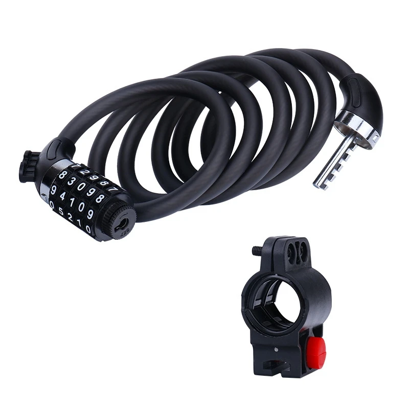 

Bicycle Lock Five-Digit Code Locks Mountain Bike Road Bike Wire Steel Cable Lock Anti-Theft Ring Bicycle Accessories