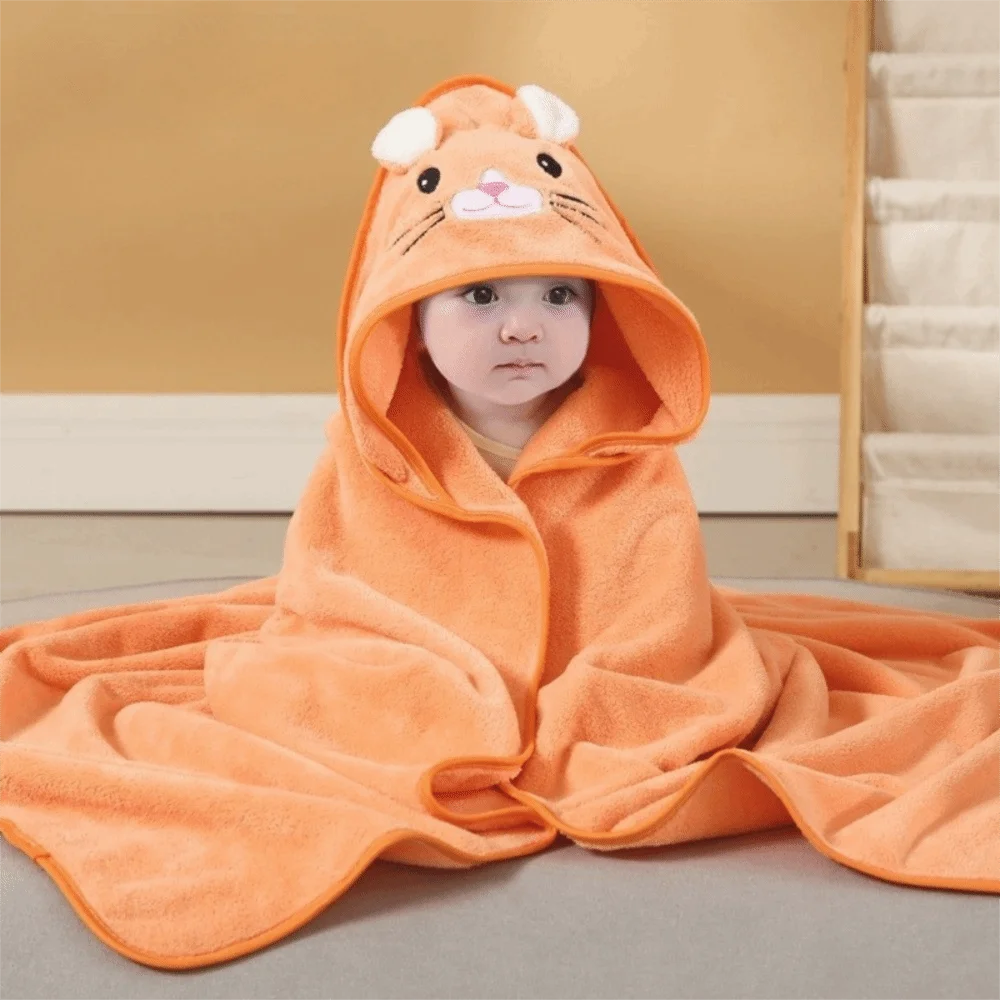 Super Absorbent Baby Bath Towel Quick-Drying Skin-Friendly Animal Design Towel Soft Fabric Microfiber Multifunctional Towel