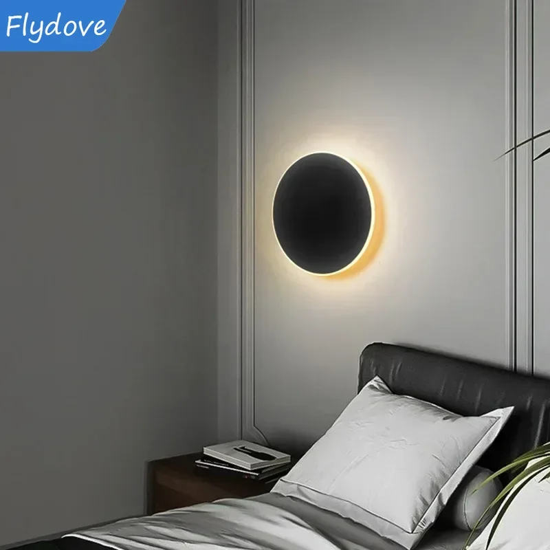 Modern Black White Touch Sensor Wall Lamp LED Light Corridor Living Room Bedroom Bedside Kitchen Background Light Home Decor
