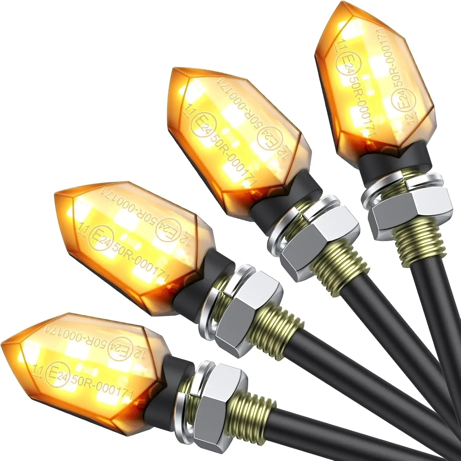 Indicatori di direzione micro LED universali impermeabili da 4 pezzi per motocicli, compatibili con Harley, Kawasaki, Yamaha, fuoristrada.