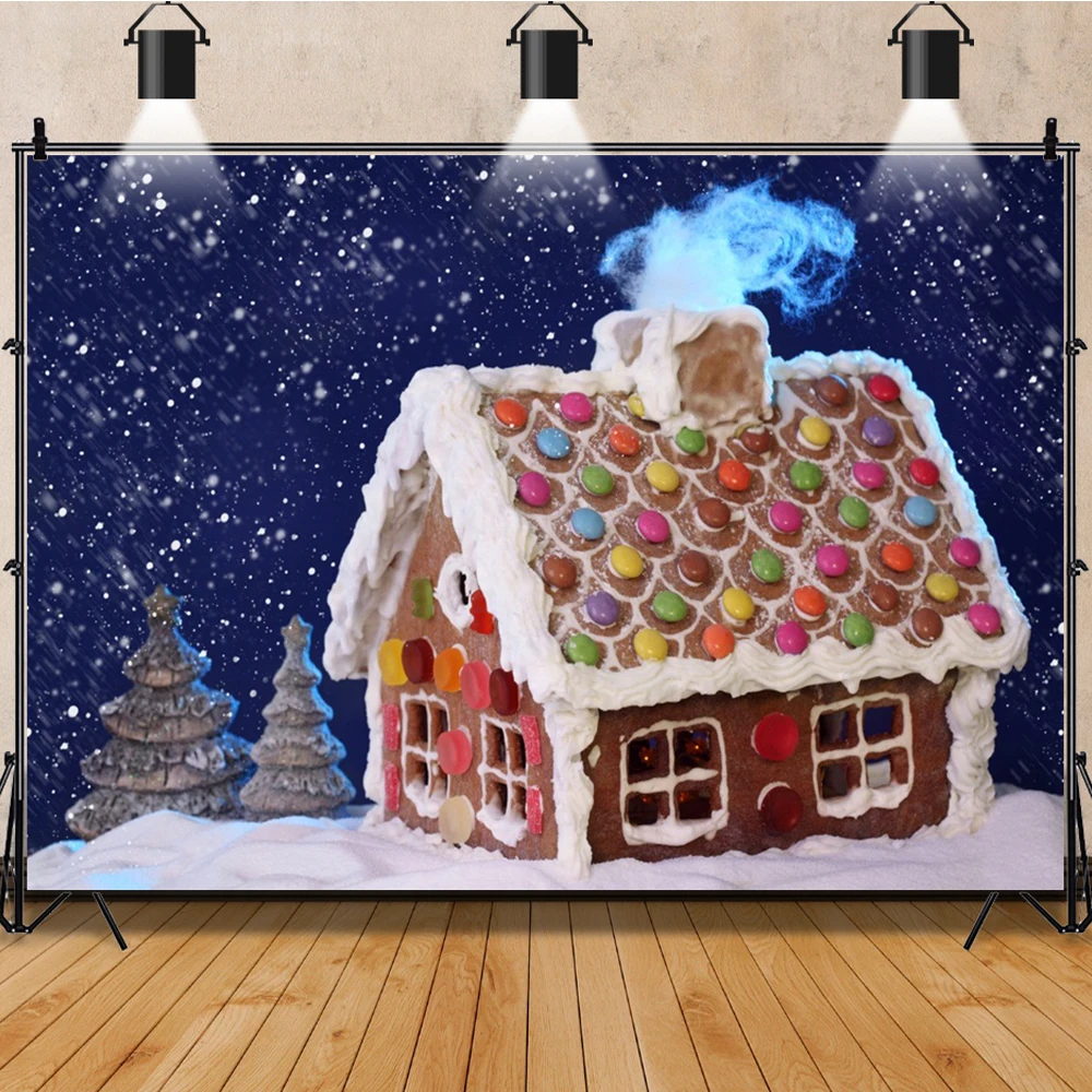 Winter Weihnachten Dorf Kulissen Fotografischen Weihnachten Claus Geschenke Süßigkeiten Dessert Decor Fotografie Hintergrund Für Foto Studio