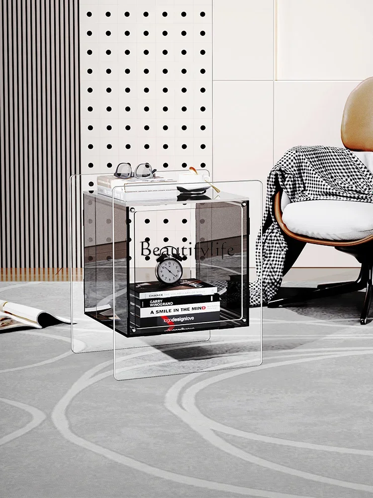 N Acrylic Creative Bedside Table Modern Simple Bedroom Bedside Side Table Mini Small Coffee Table Extremely Narrow