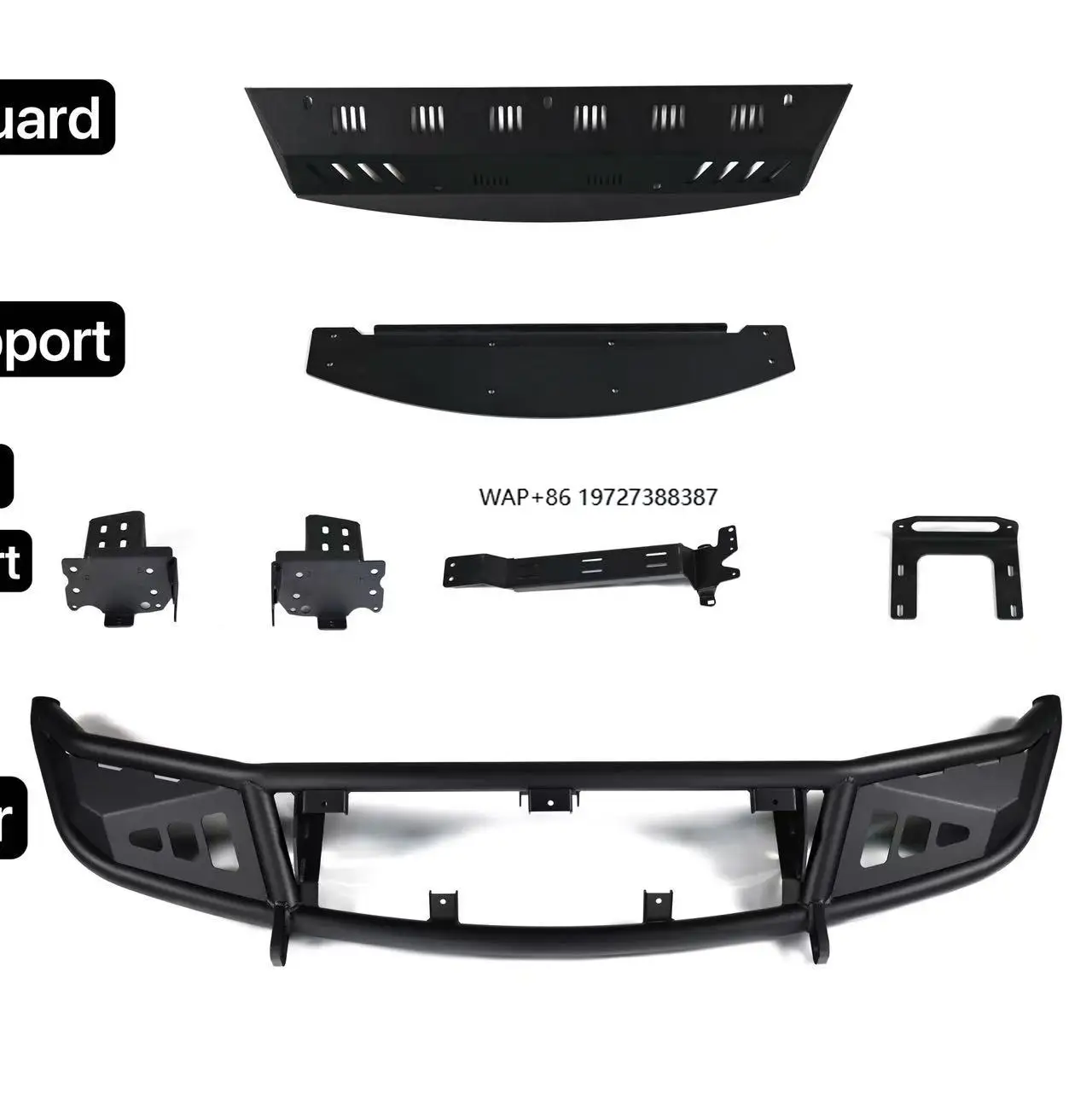 

For Compatible 955 Heavy-Duty Carbon Steel Front Bumper Off-Road Version with Winch Mount Head Bar