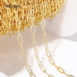 14K Gold Plated Paperclip Link Chain Oval Link Cable Bulk For DIY Jewelry Making Findings Necklace Bracelet Crafts Components