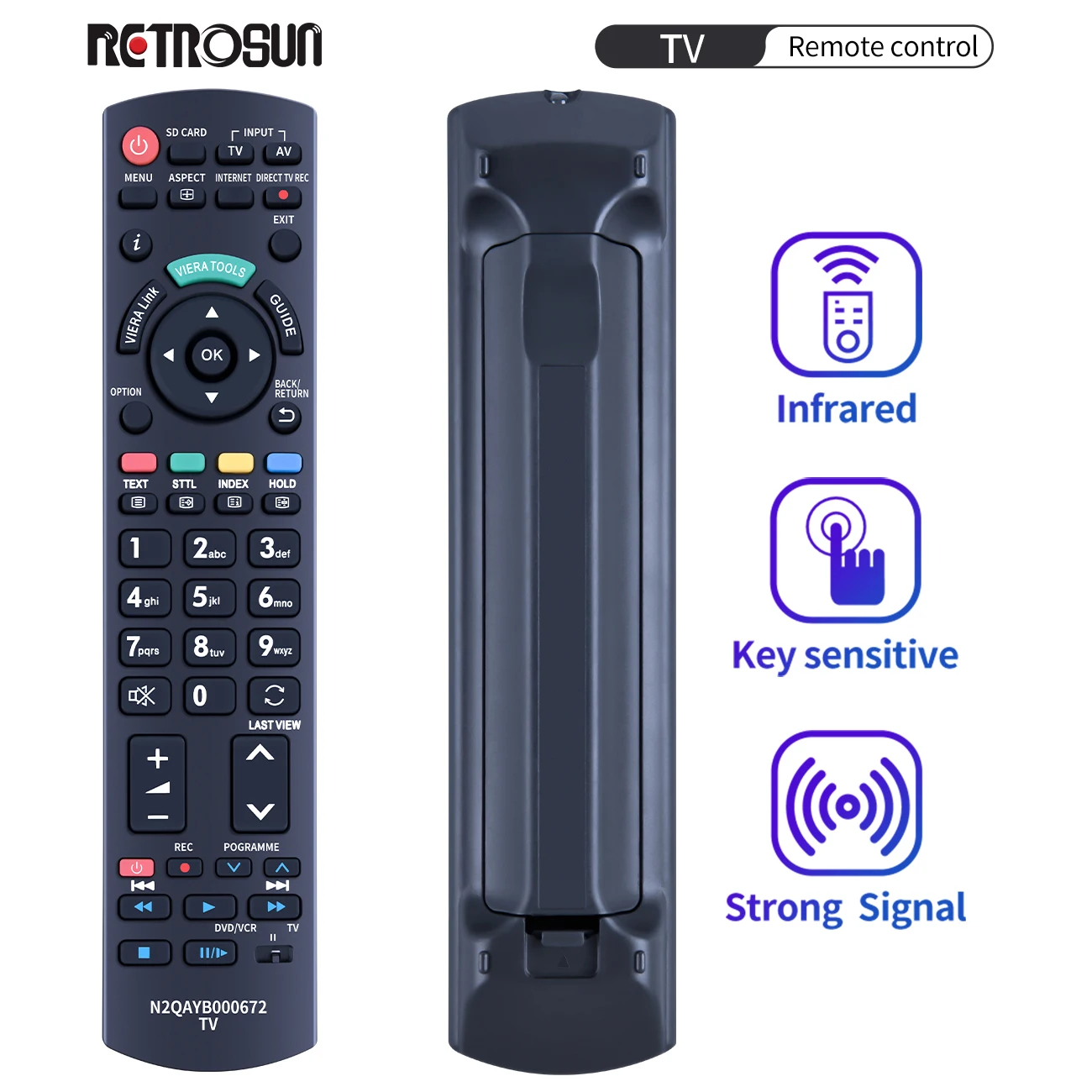 New N2QAYB000672 Remote Control for Panasonic Plasma TV Viera TX-P42G30B TX-P50G30B