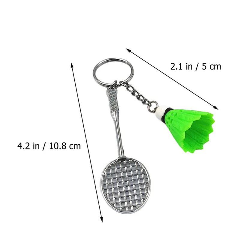 60Pcs Badminton Keychain Tennis Party Favors Sports Key Ring Tennis Ball Key Holder Ring Gift for Women Novelty Keychain