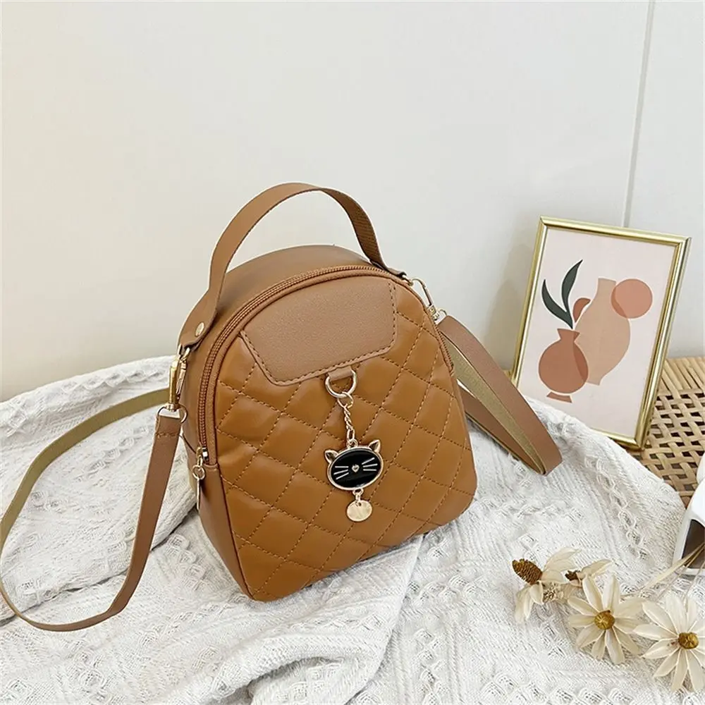 Fashion Small Backpack Women Girls Shoulder Bags Grids PU Leather Bag Mini School Bags Casual Rucksack