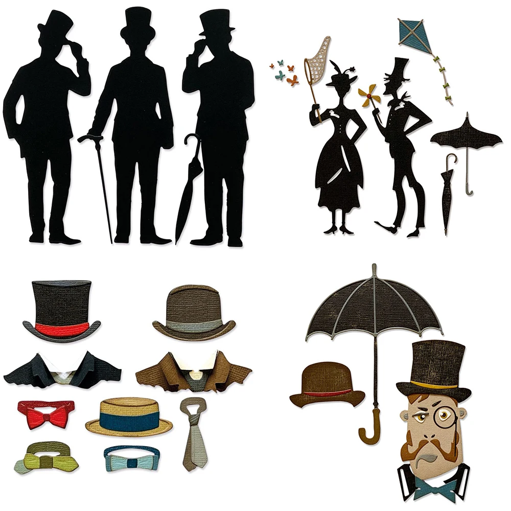 Lady Gentlemen Collection Metal Cutting Dies For DIY Scrapbooking Photo Album Craft Decora Paper Template Craft Gift Card Making
