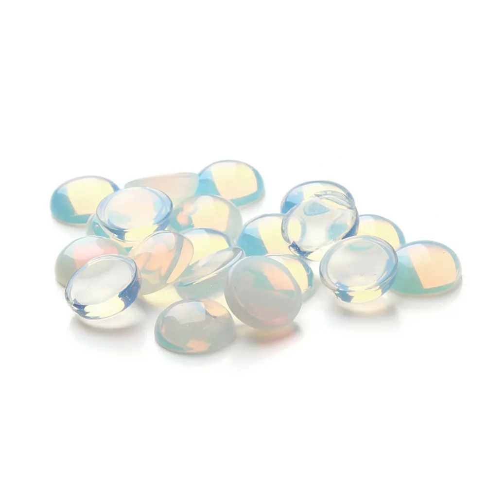 10Pcs Opal Stone Pendants for Jewelry Making DIY Craft Flat Bottom Natural Gemstone Charms Necklace Bracelet Earring Accessories