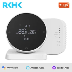RKHK Wifi Smart Thermostat Tuya RF433 Wireless Temperature Controller for Gas Boiler Water Heating Works with Alexa Google Home