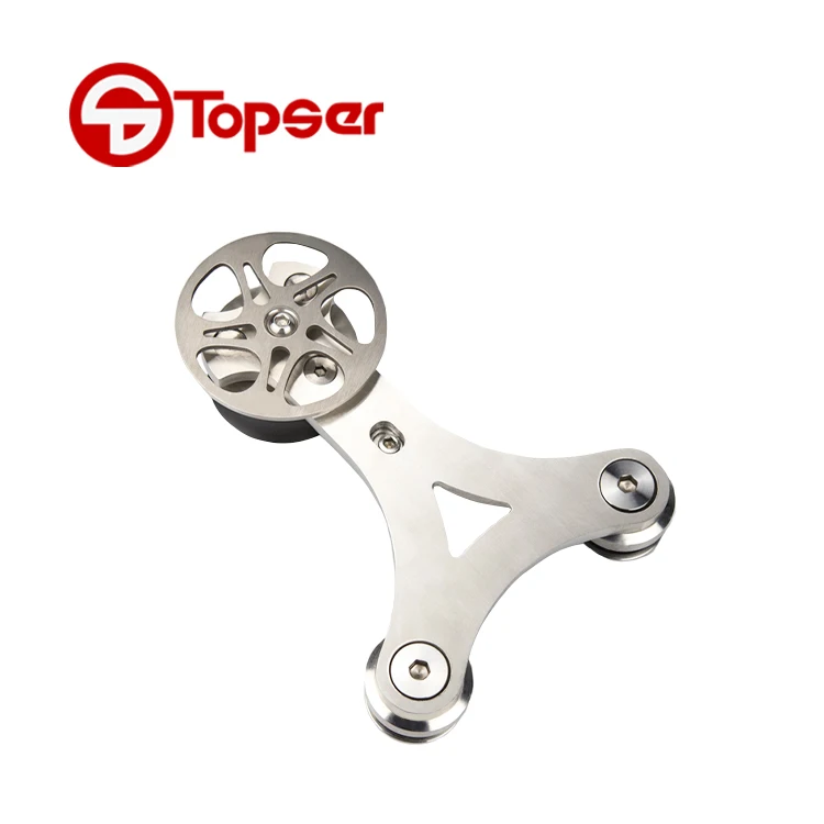 Buffer hangend wielsysteem Roestvrijstalen schuifrailsysteemset voor glazen schuifdeuren in de douche