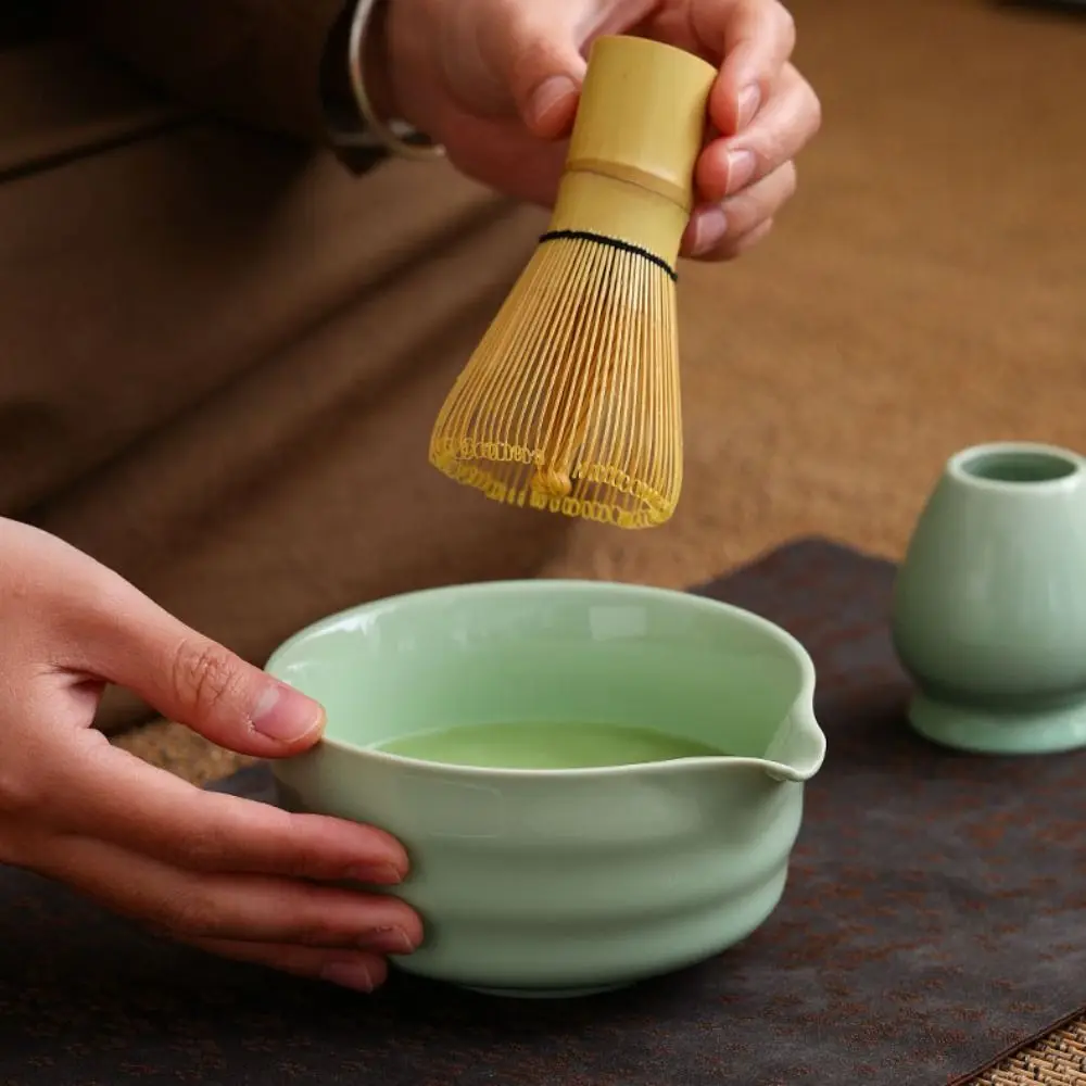 

4Pcs Elegant Japanese Matcha Tea Set Vintage Durable Matcha Whisk Stand Kit Ceramic Matcha Chasen Set Tea Lover