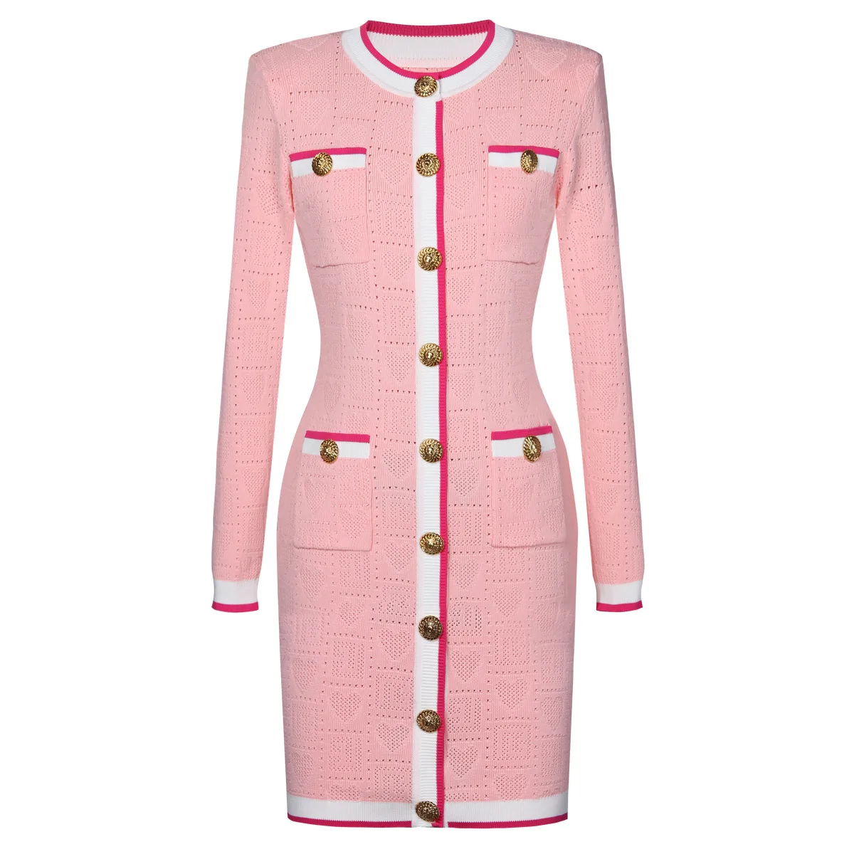 

Ele Трикотажное платье миди с вырезами, круглый Ne Long Sve, облегающее облегающее платье с высокой талией, мягкая ткань, всесезонное женское платье