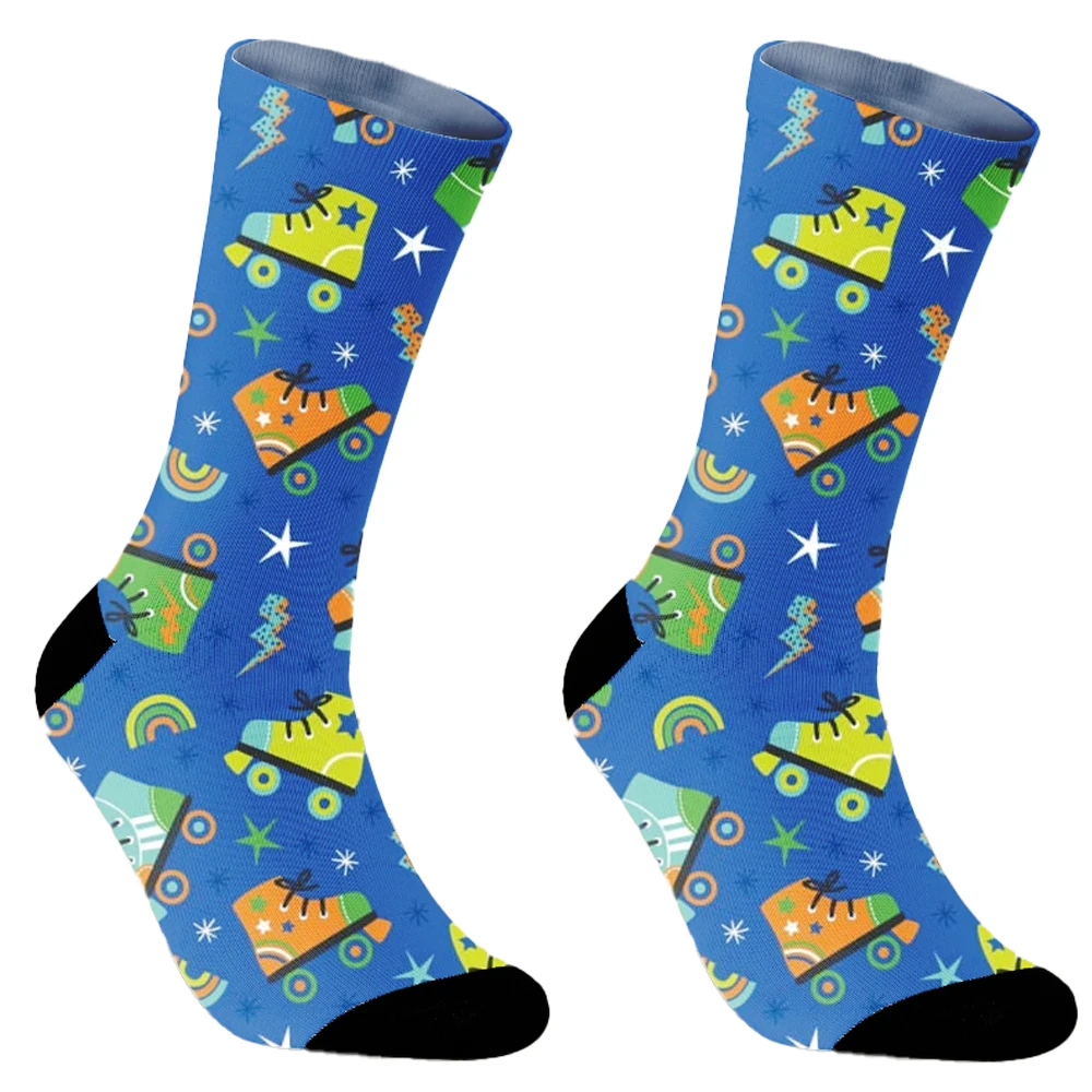 

1 Pairs New Funky Skull Socks Men Cartoon Alien Novelty Hip Hop Orange Crazy Trend Socks Gift